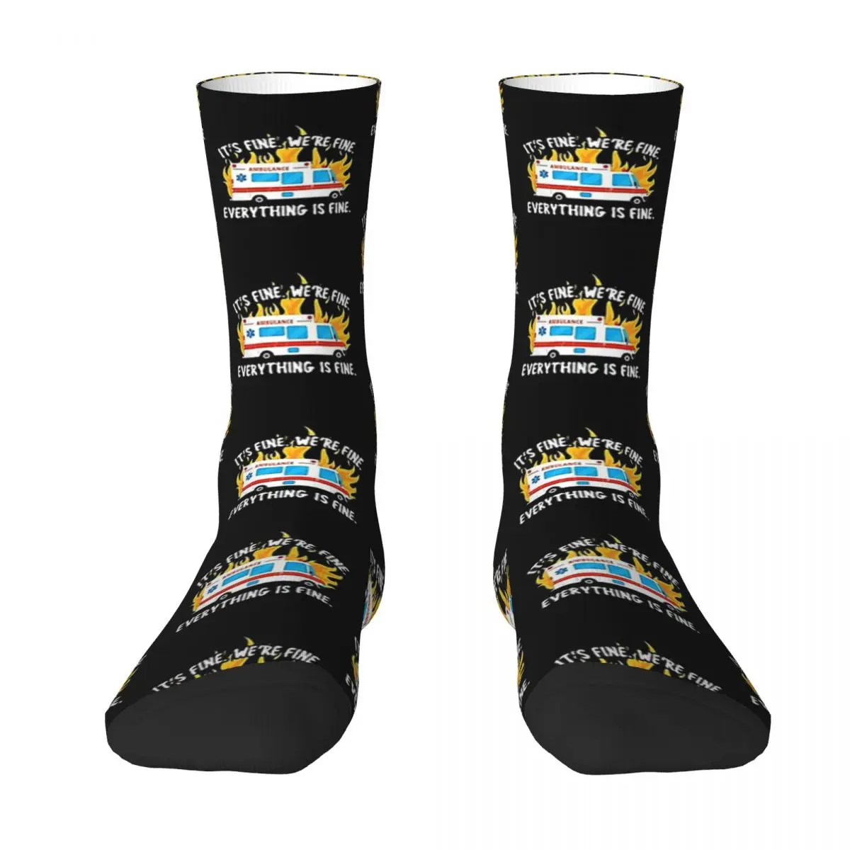 

Ambulance Crew Bus It's Fine We're Fine Unisex Spring Summer Autumn Winter Socks Hip Hop Happy Socks street style Crazy Sock