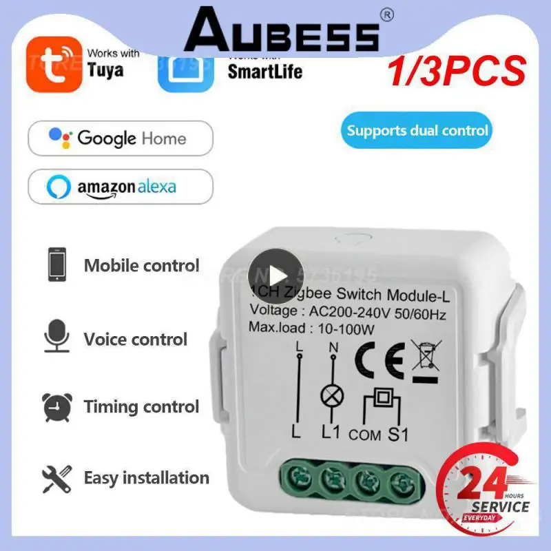 

1/3PCS Tuya Smart Switch Module Relay Light Switch 1 2 3 Gang No Neutral Required Smart Life APP Voice Remote Control