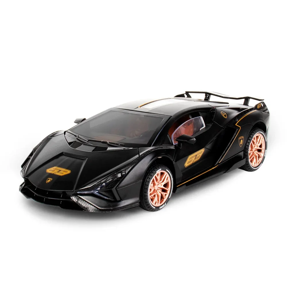 

1:24 Sian FKP37 Diecast Car Model Alloy Supercar With Sound & Light Pull Back Collection Toy Vehicle Boy Birthday Gifts