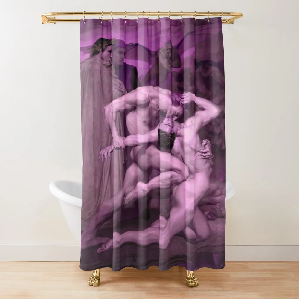 

William-Adolphe Bouguereau - Dante and Virgil (Dante et Virgile) (1850),No.1, Shower Curtain Funny Shower Shower Bath Curtain