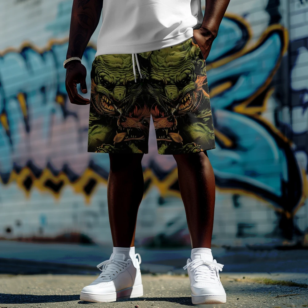 

Summer men Large shorts Long-eared weird print shorts Daily casual sports shorts pants