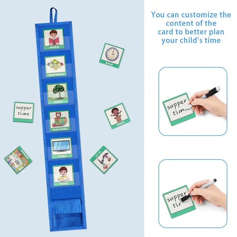 Imagem -03 - Kids Visual Schedule Daily Router Cards Home Chore Chart Training Games Pocket Chart 45 Atividade