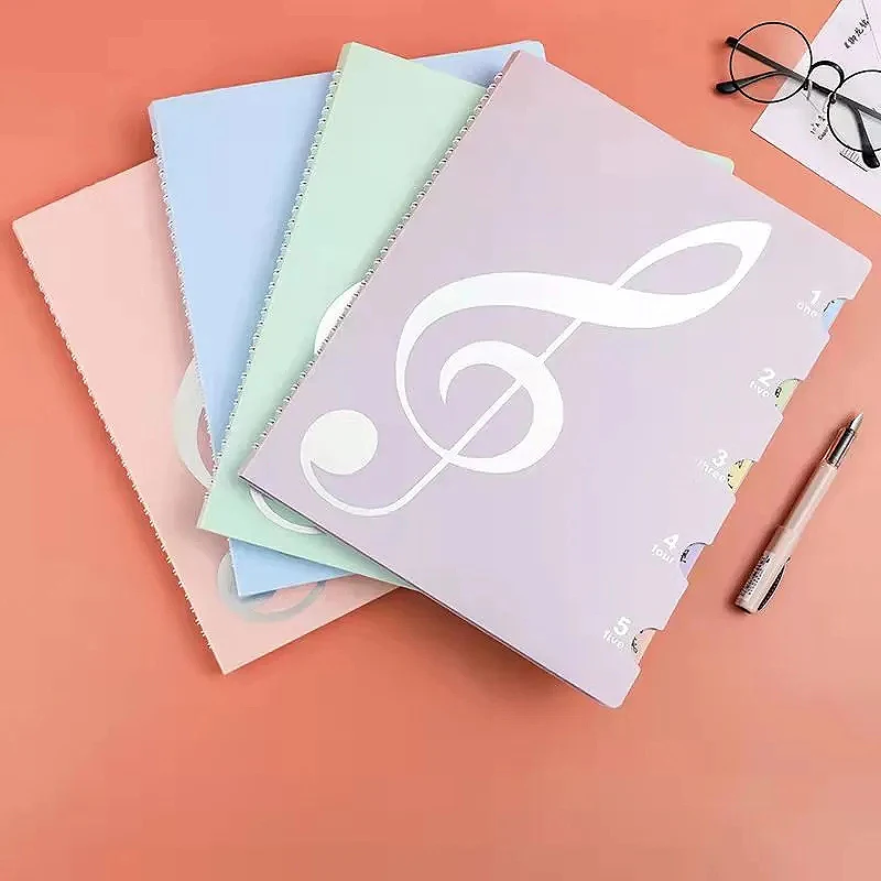 2022 loose-leaf A4 sheet music storage folder The music clip is not reflective and can be modified stave special storage book