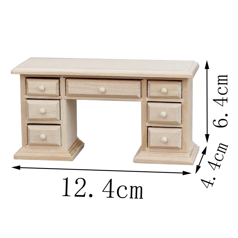 1/12 Dollhouse Writing Desk TV Cabinet Model Dollhouse Miniature Furniture Decoration Dolls House Home Accessories