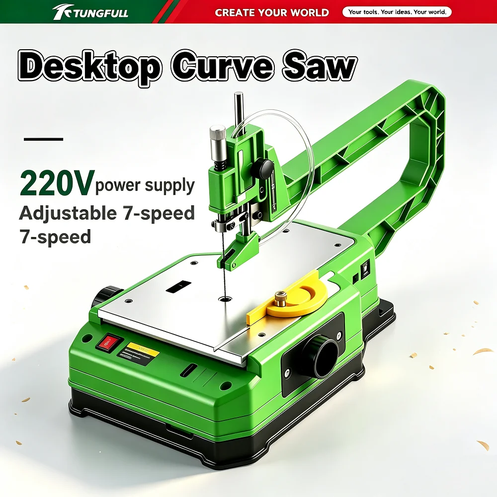 Mini Desktop Curve Saw Benchtop Electric Scroll Saw Precision Cutting Machine For Household DIY Handcraft Wood Plastic Woodwork