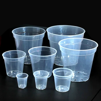 5Pcs 6/7.6/10/13/15cm Clear Round Pot Cultivation Flower Pots Orchid Nursery Planting…