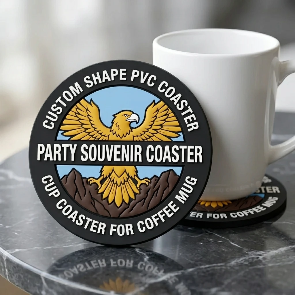 Round Silicone Rubber Cup Coaster With Custom Logo Soft PVC Drink Pad Kitchen Home Decor Wholesale Bulk