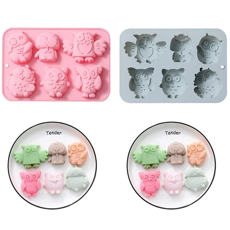 Owl Silicone Chocolate Mold Cartoon Jelly Cookie Silicone Mold DIY Fondant Candy Handmade Soap Mould Cake Silicone Baking Mold