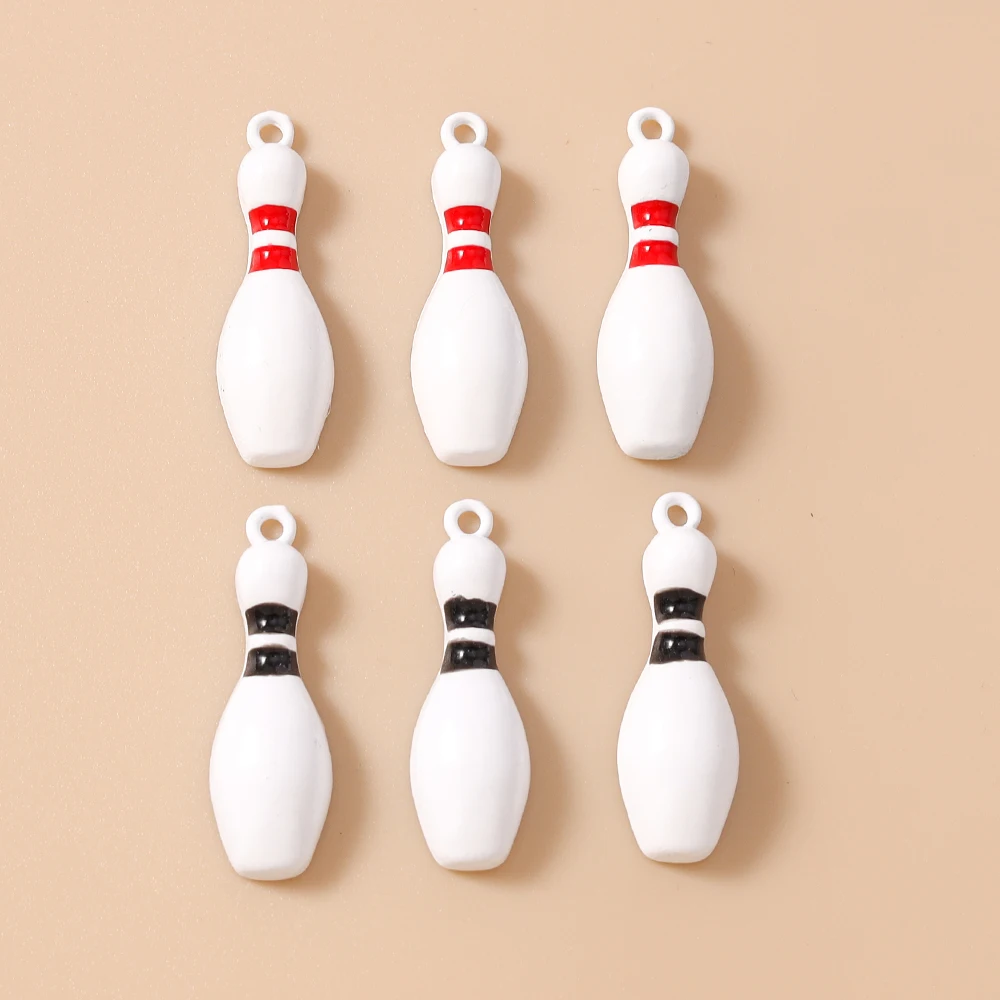 Leslie 10 Stück süße Bowling-Schüssel-Charms für Tropfen-Ohrringe, Armbänder, Halsketten, Schmuckherstellung, handgefertigtes DIY-Zubehör – Detail 5