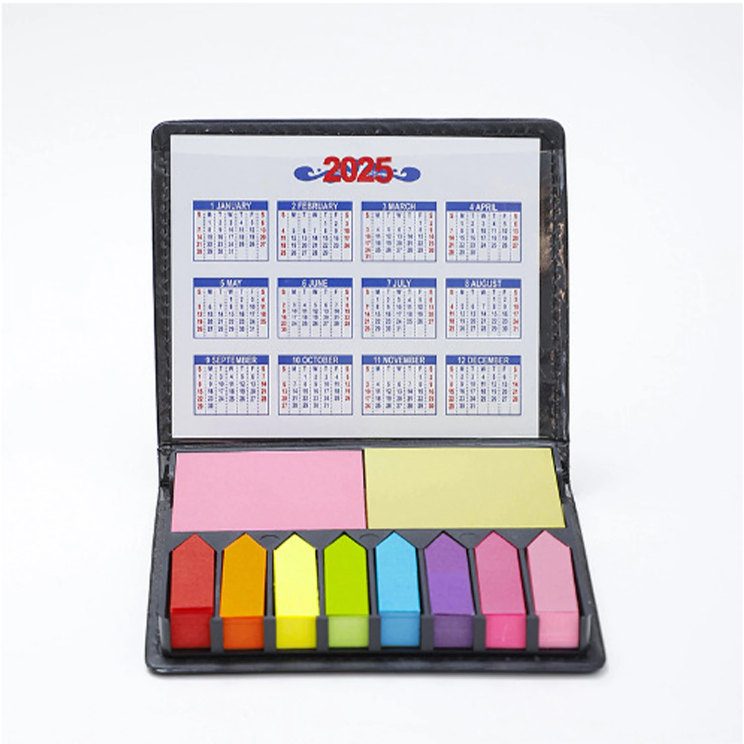 1 Set Colorful Sticky Note with 2025 Calendar Self Adhesive Memo Post-it Notes Category Marker Bookmark Office School Supplies