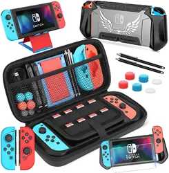 HEYSTOP-Étui de transport pour Nintendo Switch, accessoires de console Switch, étui de voyage avec étui de protection en TPU