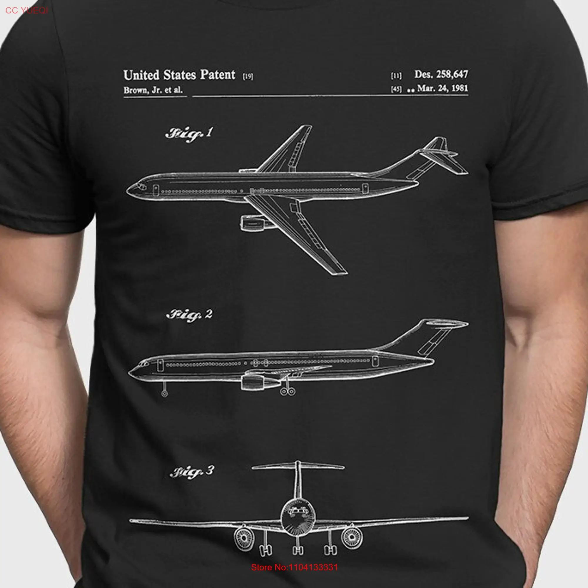 Boeing 777 Patent T Shirt Commercial Pilot For New Airplane Flight Crew Aviation Engineer P182 long or short sleeves