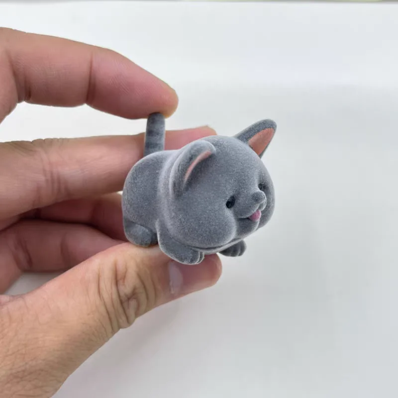 Qualia capsule toys cute flocked round face Animals Mascot Figures