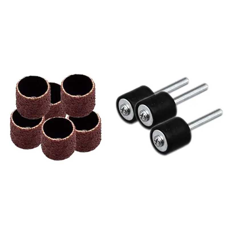 N96R Sanding Drum Set-100Pcs 80 Grit Aluminum Oxide Sander Sleeves Kit Including 3 Pieces 1/8 Inch Mandrels For Dremel Rotary To