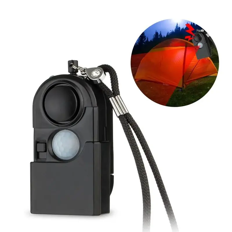 AB25-4Pcs Portable Mini Motion Detector Alarm 120DB Siren SOS LED Light Security For Travel Home Kids Safe Personal Alarm