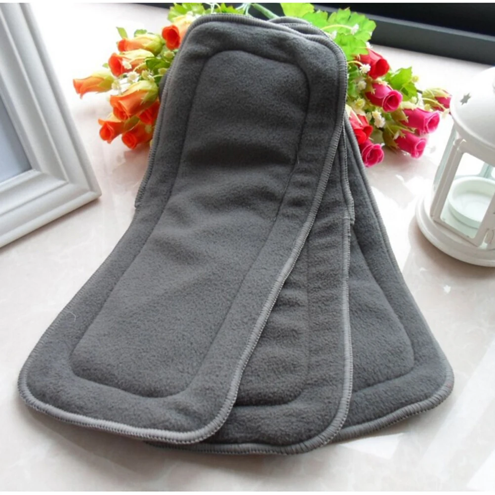 

2pcs Bamboo Charcoal Fiber Diapers Absorbent Washable Reusable Cloth Diaper Liners Covers Black Infant Nappy Baby Water