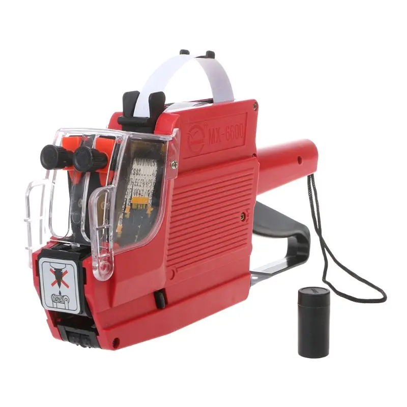 MX-6600 10 หลัก 2-line Labeller ราคาแท็กปืนป้าย 2 สำหรับร้านค้าปลีกราคาแท็กจอแสดงผลเครื่องมือ + ลูกกลิ้งหมึก