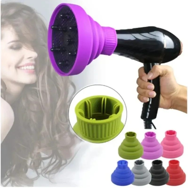 Foldable Hair Dryer Diffuser Large Curly Hair Styling Attachment Portable Collapsible Claw Clip Concentrator for Hair Drying