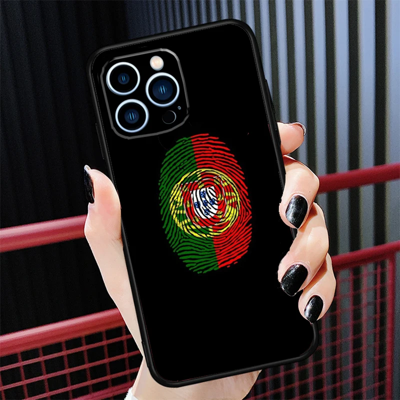 Portugal Flag Case For iPhone 16 15 14 11 Pro Max 12 13 Mini X XS Max XR Plus Silicone Cover Coque