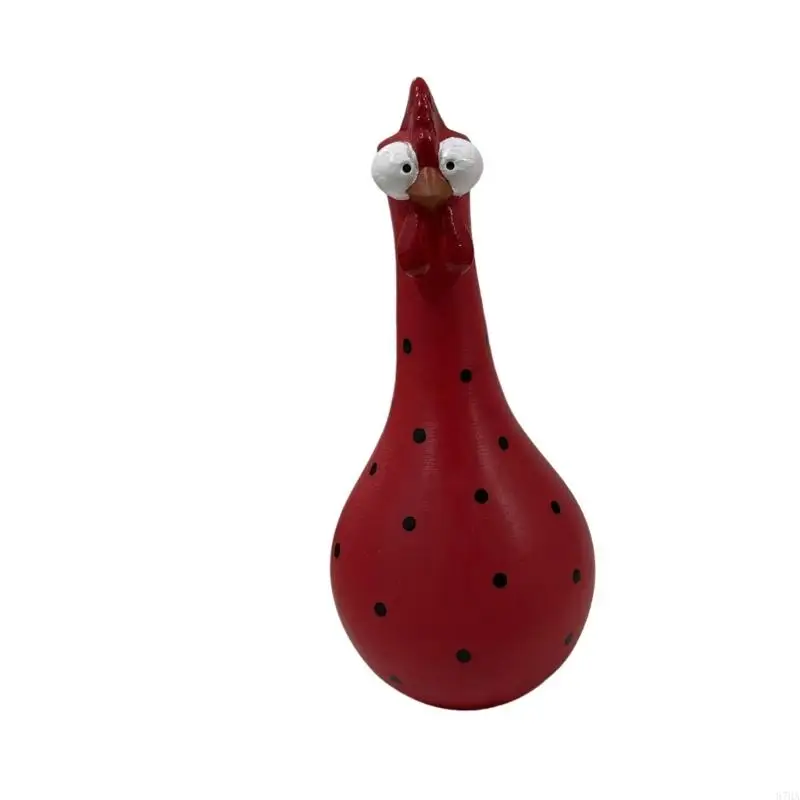 Hals Bunte Dot Huhn Vasen Harz Kunst Skulptur Dekore Für Home Desktop Display Blumen Arrangement 87HA – Detail 8