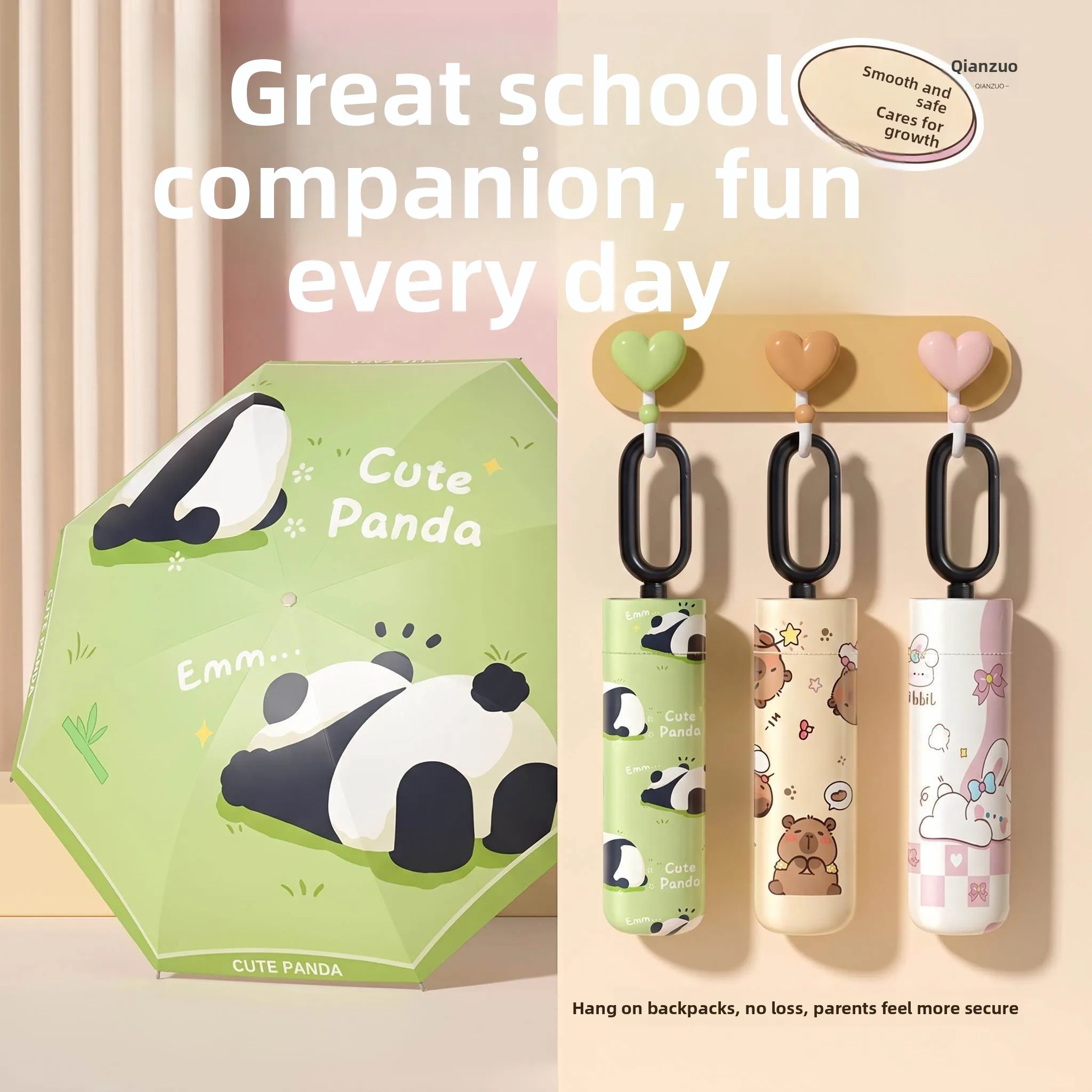 

Automatic Ring Buckle Umbrella for Children One Touch Opening And Closing School Specialty Unisex Rain And Sun Protection Fol...
