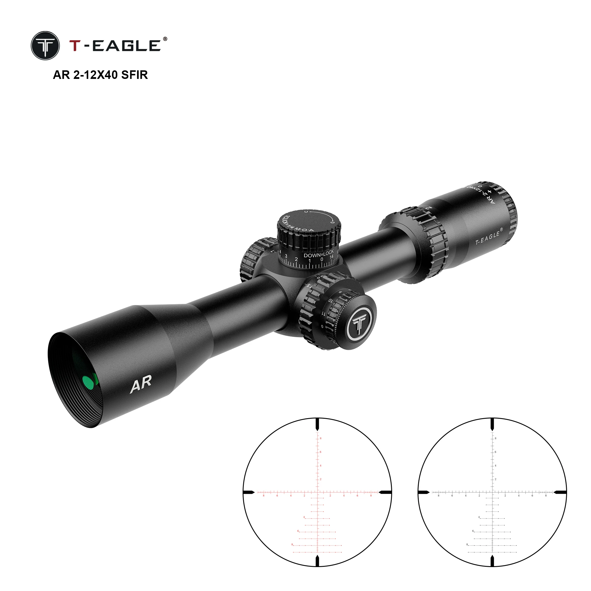 

T-EAGLE AR 2-12X40 SFIR Tactical Big Wheel Riflescope For Hunting Snipper Rifle Scope Airgun Scope SFP Lunetas Airsoft Carbine