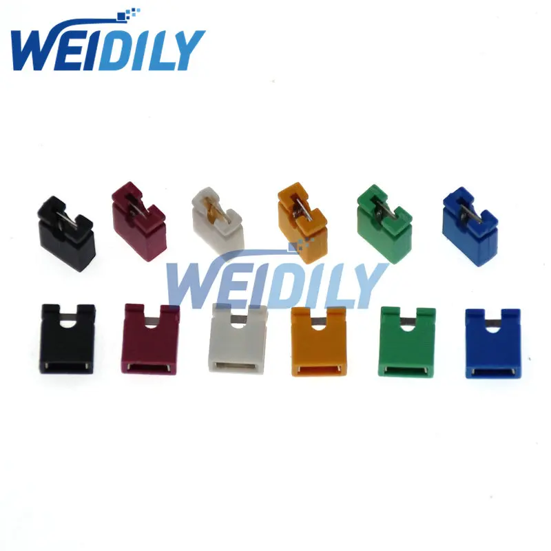 100PCS Colorful Pin Header Standard Computer Jumper Blocks Connector 2.54 mm 3 1/2 Hard Disk Drive Motherboard Expansion Card