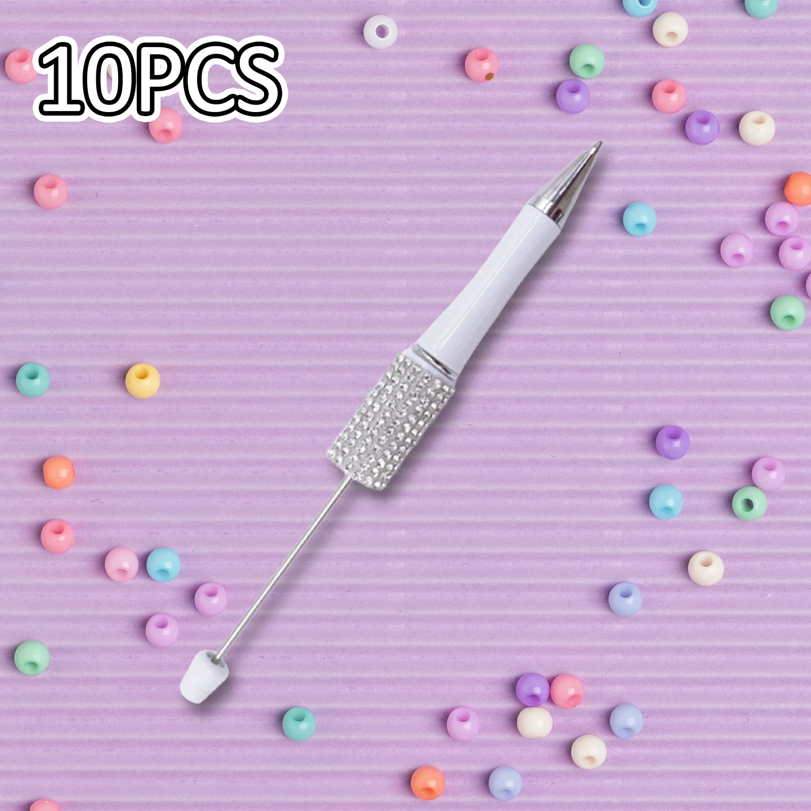 قلم كتابة مطرز بنفسك ، ديكور حفلات ، ألوان متنوعة ، قلم خرزة حديث للمدرسة ، مستلزمات مكتبية ، امتحانات ذاتية الصنع ، 10 في كل مجموعة #2