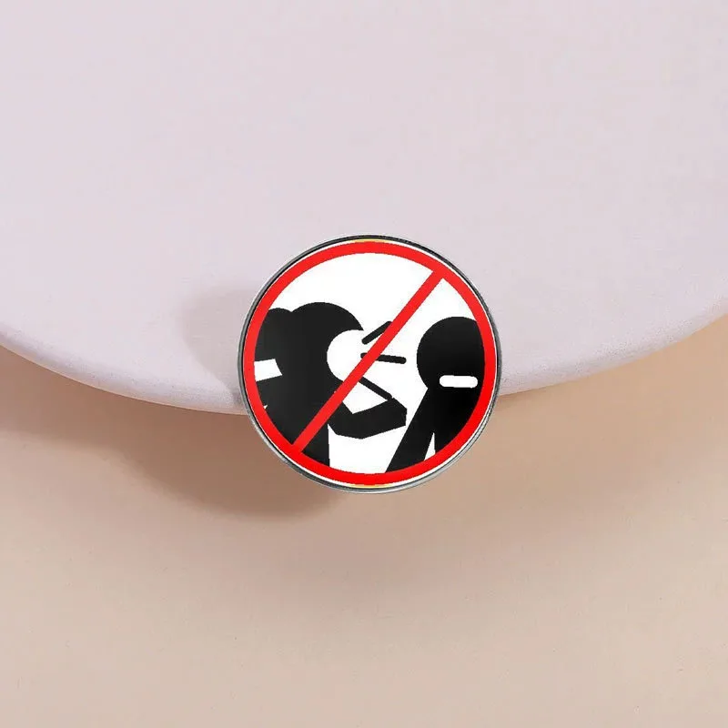 No quarrels Fun brooches Metal badges Apparel accessories Collar pin Round geometric landscape pattern
