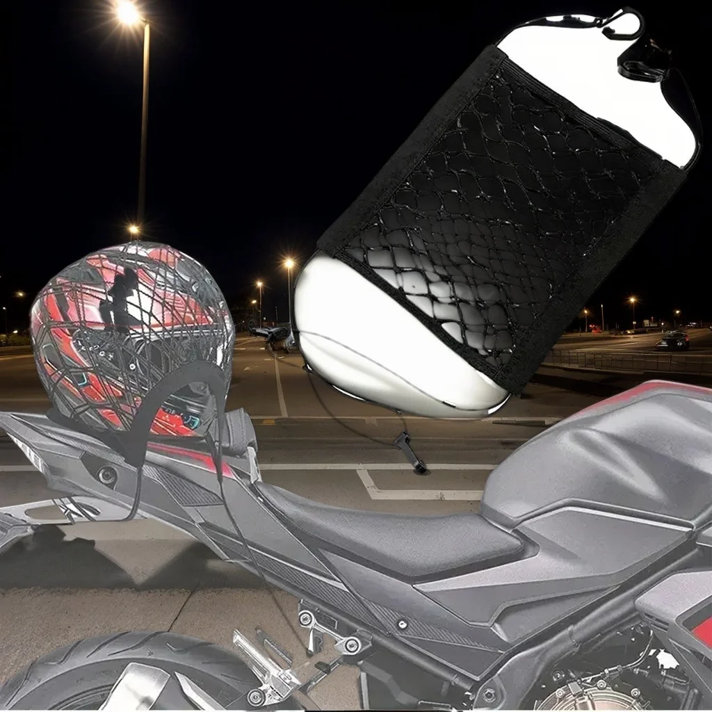 

​​Motorcycle Helmet Storage Trunk Bag - Luggage Net Hook Hold Cargo Mesh for Bike Scooter Fuel Tank Equipaje​​