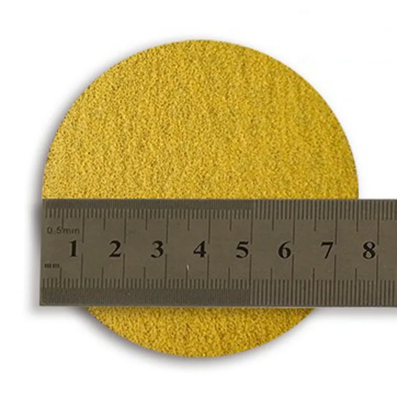 3Inch 75mm Flocking Disc Sandpaper Self-adhesive Round Sand Paper Polished Sandpaper Yellow Dry Sandpaper 80/180/240/320/500Grit