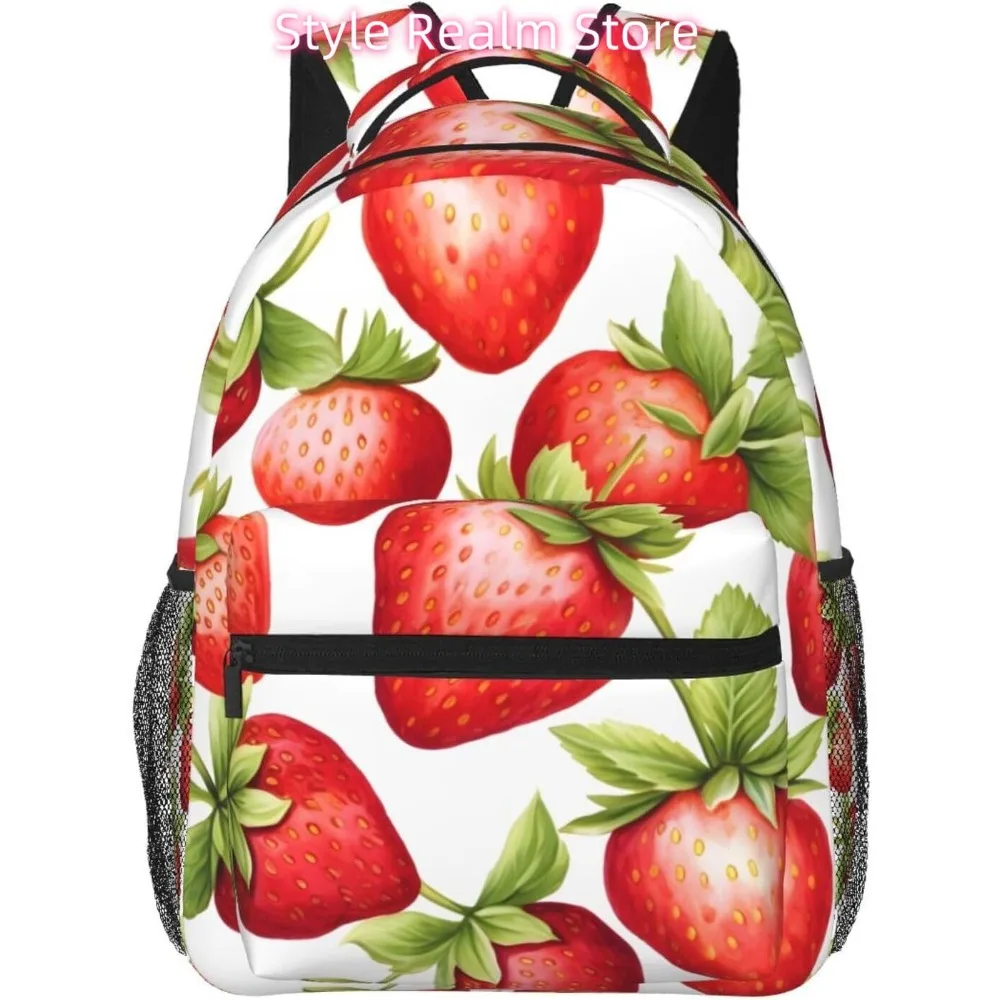 

Spring Strawberry Fruit Lightweight Laptop Backpack Lightweight Multipurpose Travel Casual Daypack Unisex College Backapcks for