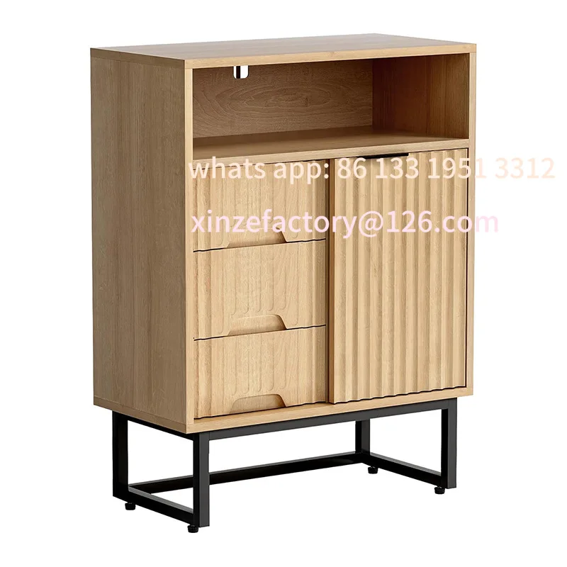 

Customizable Side cabinet Modern simple wooden storage cupboard Japanese kitchen dining room storage side cabinet shelf decorati