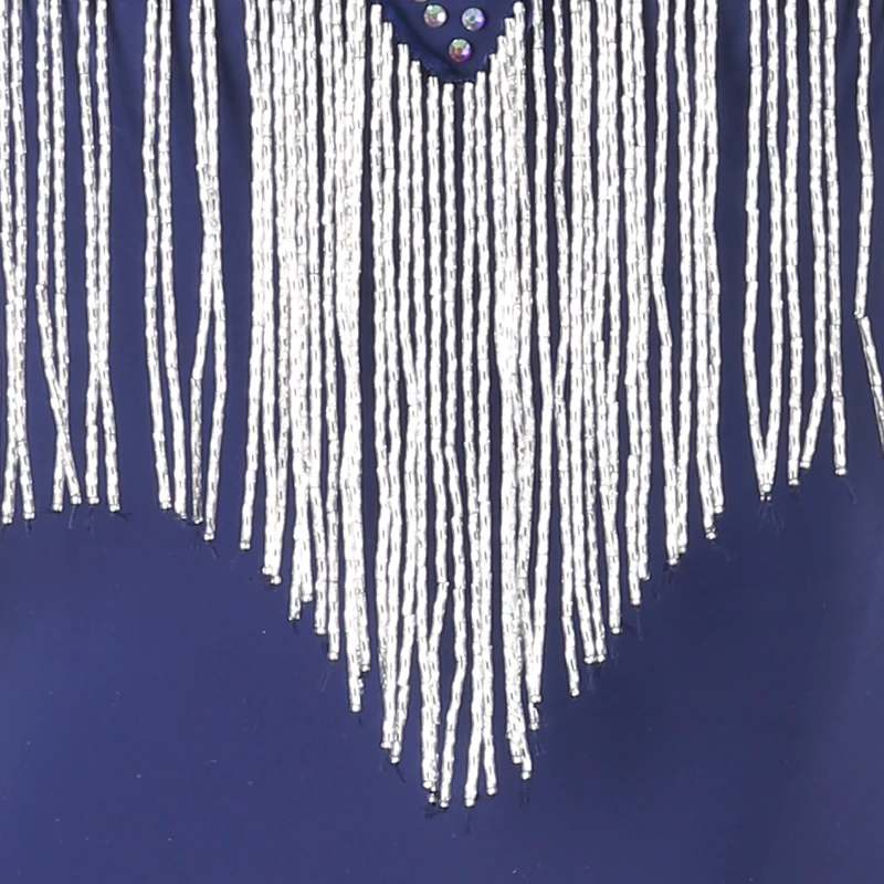 Nieuwe Latin dans franje jurken op maat sexy backless lange mouwen jurken tango chacha samba professionele prestaties kostuums