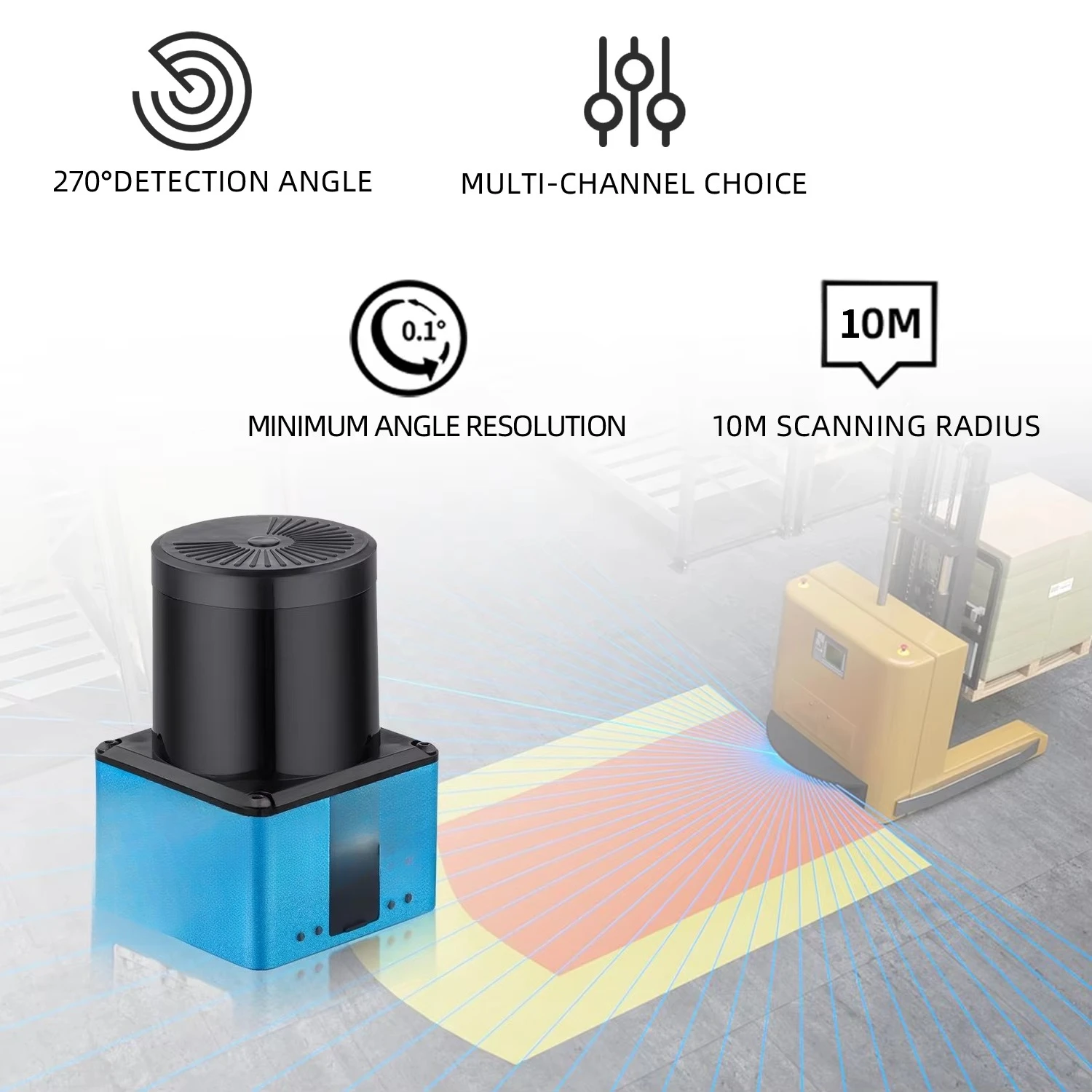 SE-0535 270 Degree 10m Detection Range Obstacle Avoidance Industrial Lidar Sensor Distance Sensor Screw-Mounted