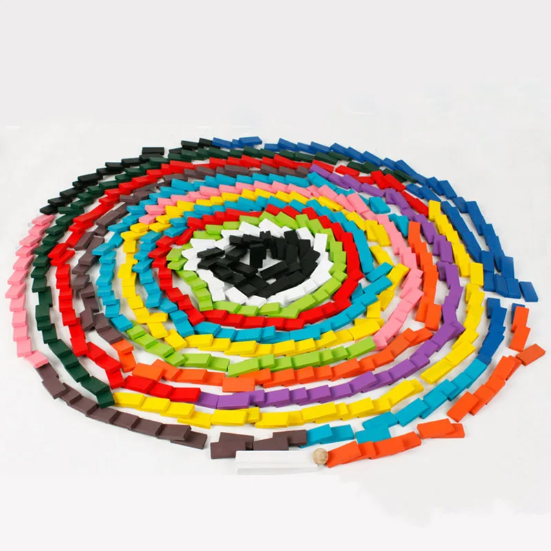 120 pz/set bambini Color Sort Rainbow Wood Domino Blocks giocattoli per bambini regalo