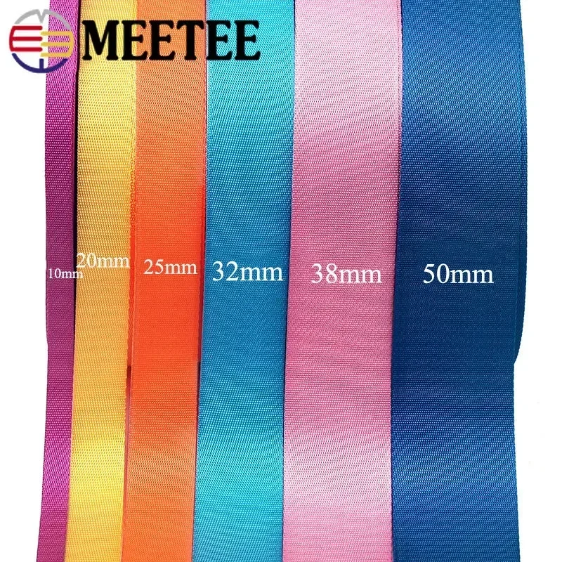 5Meter Polyester Nylon Webbing Tape 20-50mm Decorative Ribbon Band Backpack Bag Strap Dog Collar Bias Binding Sewing Accessories