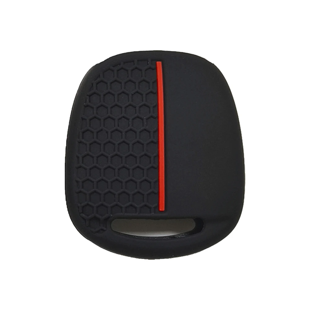 1PC Silicone 3 Button Car Key Case Cover Fit for Toyota Land Crusier FJ for Toyota Land Cruiser Prado Black Cover with Red Line