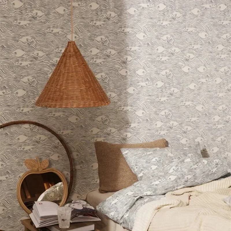 TechHPBrown Beige Rattan Pendant Light Minimalist Hand Knitted Lampshade For Dining Room Living Room
