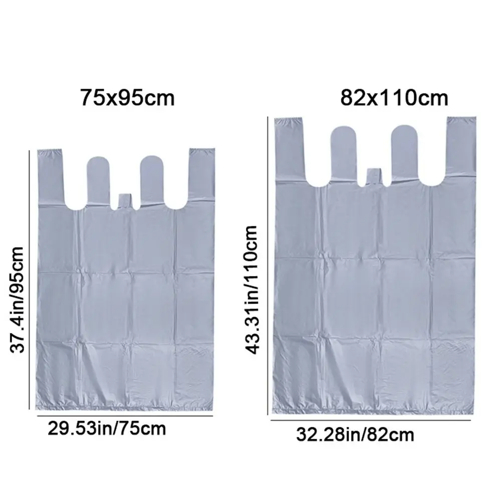 10Pcs Plastic Moving Packing Bag Silver Grey Extra Thick Clothes Quilt Storage Bag Dust-Proof Large Capacity