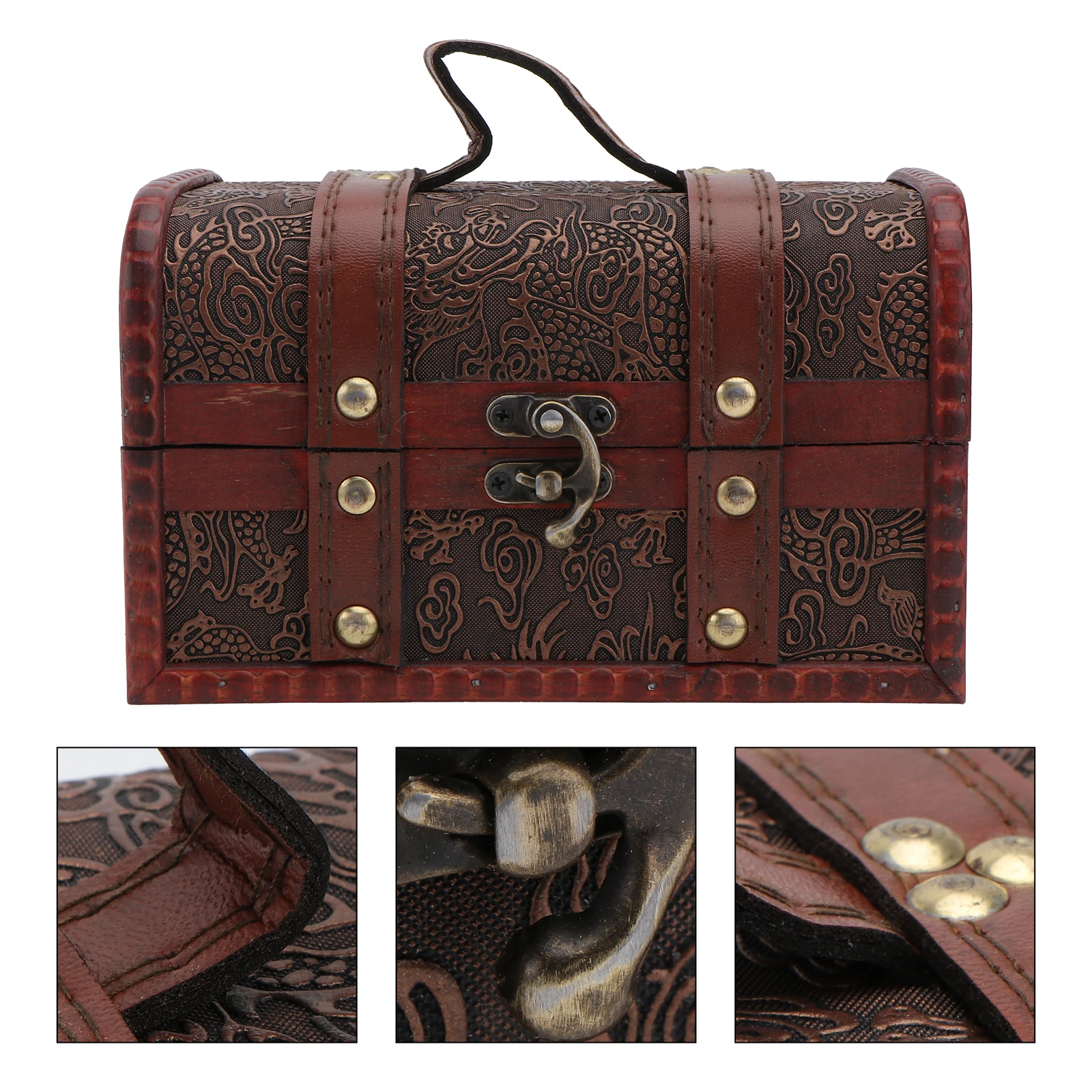 

Vintage Wooden Jewelry Storage Box Waterproof Moisture-Proof Durable Decorative Organizer for Bracelets Watches Brooches Retro