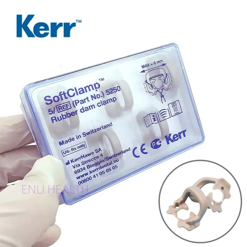 

Kerr 5pcs/box Dental Soft Clamp Universal Rubber Dam Rubber Clip High Temperature Resistant Disinfection Dental Supplies