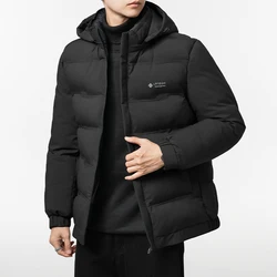 Brand Winter Down Jacket Men's High Quality Thick Waterproof Hooded Down Cotton Coat Men Casual Zipper Pocket Puffer Jacket