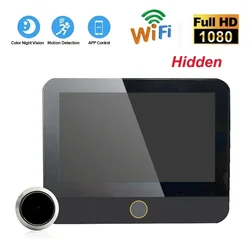 New WiFi Smart Door Bell Eye 1080P FHD Peephole Camera Audio 4.3' IPS Screen PIR Infrared Announcement Digital Viewer