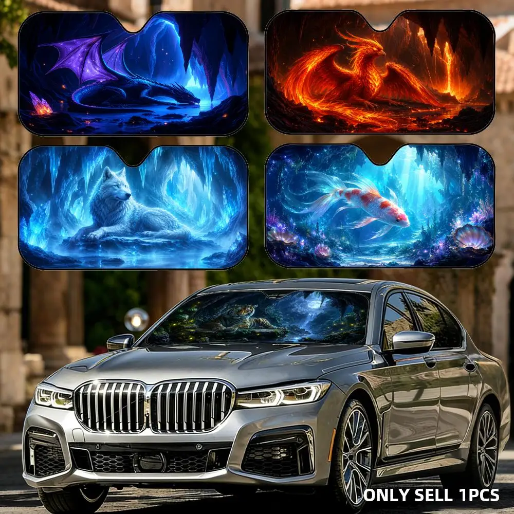 

Animal nest Sun Visor Foldable Aluminum Foil Car Windshield Sun Shade - UV Protection & Heat Insulation Visor