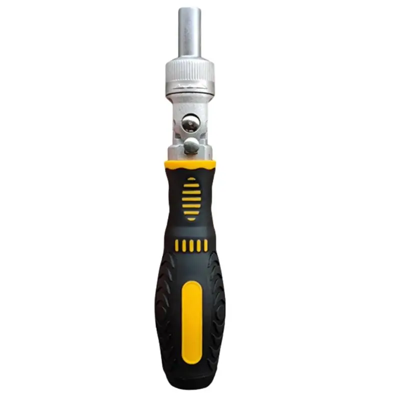 B69C One-Word Cross Screwdriver Kit 72-Tooth Ratchet Two-Way Screwdriver Set Bendable Labor-Saving Household Maintenance Tool