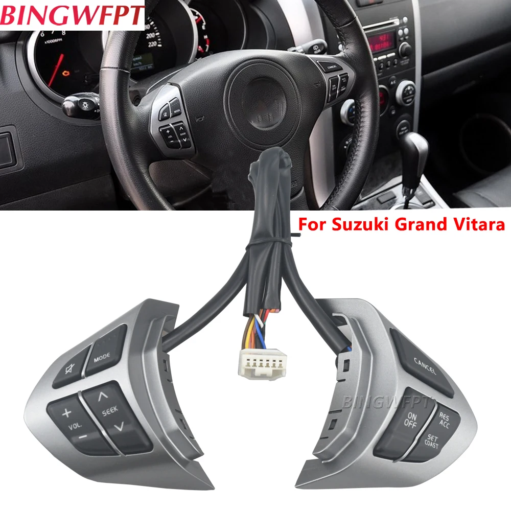 Commutateurs multifonctions, boutons de contrôle du Volume et du Bluetooth, interrupteur de régulateur de vitesse au volant pour Suzuki Grand Vitara 2006 2007