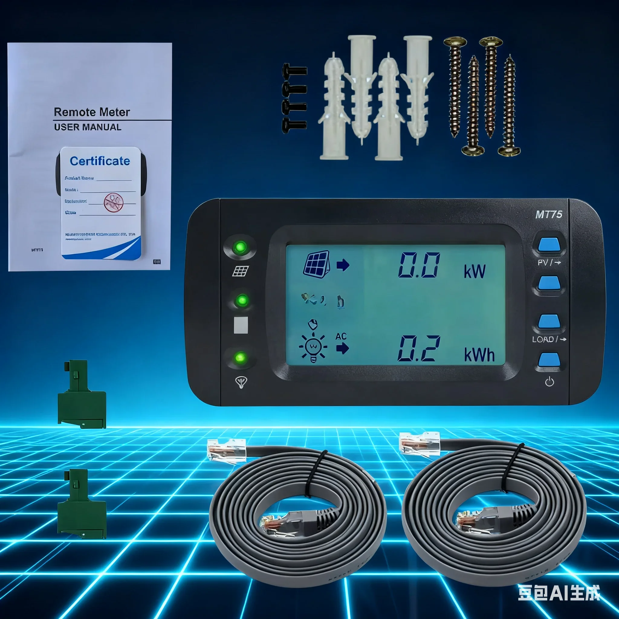 

The MT75 Remote Meter Simultaneously Monitors EPEVERs Solar Charge Controllers And Inverters. Dual For RJ45 Communication Ports.