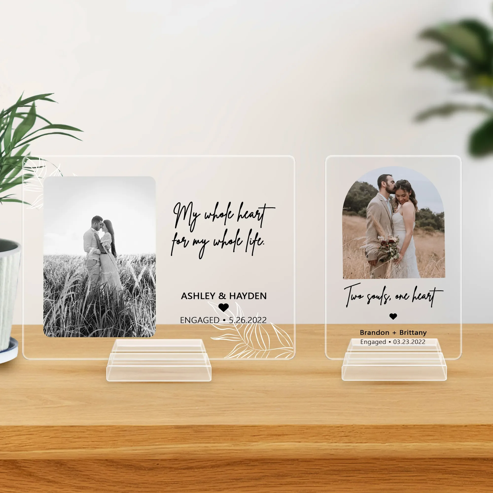 

Customized Couple Photo Text Collage Frame Family Personalized Loving Memory Mom Dad Picture Plaque Acrylic Stand Memorial Gifts