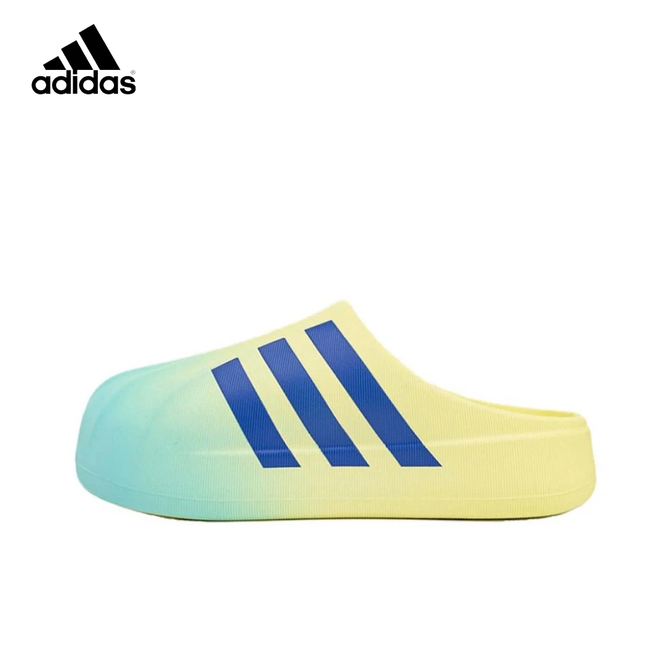 Original Adidas adiFOAM Superstar White Blue Yellow Color Men and Women\'s Unisex Casual Classic Slide Slipper  CP9654